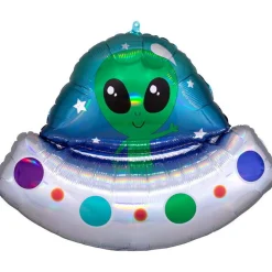 Ballon 71×53 cm – et glad rumvæsen kommer på besøg i sin tallerken