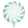 Ballon Ø35 cm – hvid ballon med mintgrøn hvirvel/swirl