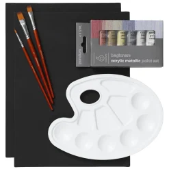 Beginners Acrylic Metallic Paint Kit, alt til nybegynderen, som vil begynde at male med akrylfarve