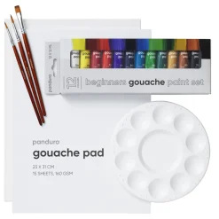 Beginners Gouache Kit, alt til nybegynderen, som vil begynde at male med gouachefarve