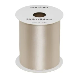 Beige satinbånd – 73 mm bredt og 5 meter langt