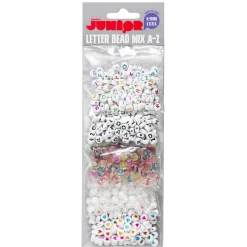 Blanding af bogstavperler (A-Z) og perler med hjerter – 5x15 gram
