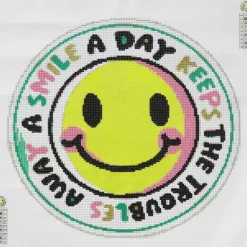 Bling Dots Glow, diamond painting til børn 8+ år – selvlysende smiley Ø40 cm