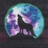 Bling Dots Glow In The Dark, diamond painting for børn 6+ år, selvlysende ulv 20×20 cm