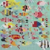Bling Dots havmotiv, diamond painting for børn 8+ år – masser af farvestrålende fisk 20×20 cm