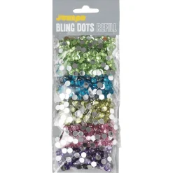Bling Dots Refill Facetted Ø6 mm – 5 poser transparente bling dots med sølvbund