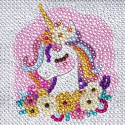 Bling Dots XL, diamond painting for børn 6+ år enhjørning 20x20 cm