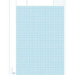 Blok med millimetertern i blåt til tegninger m.m. A4 – 210x297 mm, 50 ark