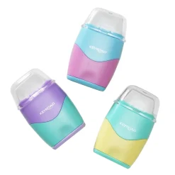 Blyantsspidser med to huller, pastelfarvet. Pris pr. stk., sælges assorteret online