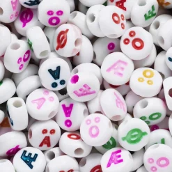 Bogstavperler 100-pak med farvede bogstaver – Å, Ä, Ö, Æ, Ø