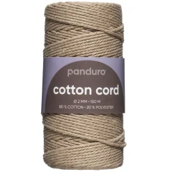 Bomuldssnor 2 mm/100 m beige