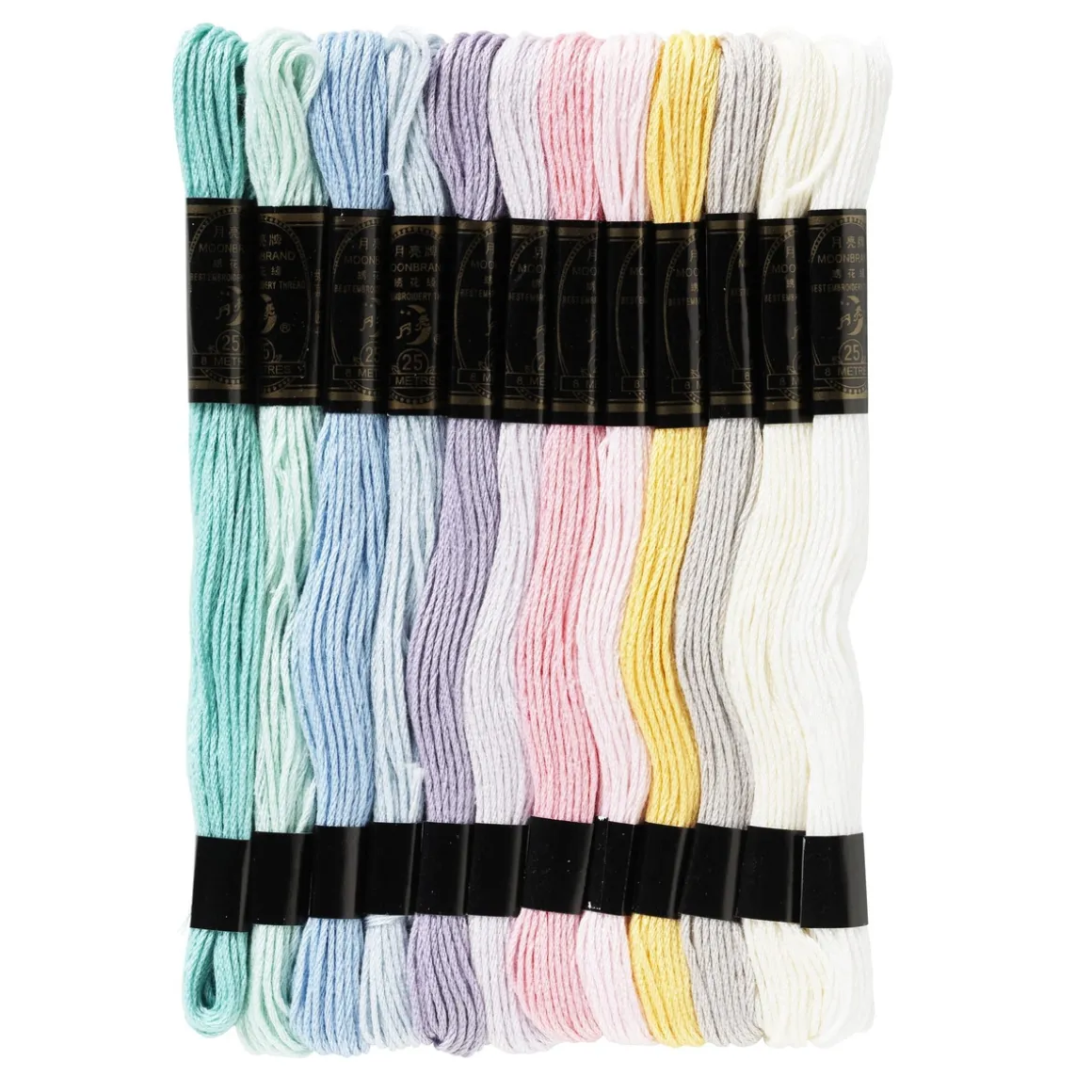Broderigarn pastel 12 stk./8 m