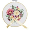Broderisæt Blomsterbuket Ø18 cm – alt til at brodere en smuk buket med en sløjfe