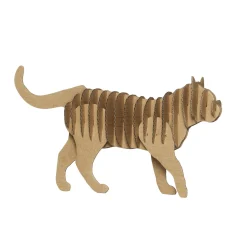 Byggesæt 3D af brun karton, kat, 16×4,5×12 cm