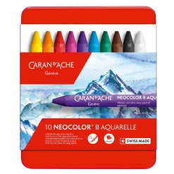 Caran d'Ache Neocolor II – 10 vandopløselige akvarelkridt i topkvalitet