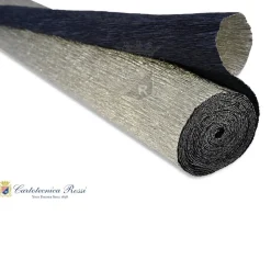 Cartotecnica Rossi crepepapir 802/7 – blå og sølv metallic (blå på den ene side, sølvfarvet på den anden), 180 g rulle (144 g/m²) a 50×250 cm