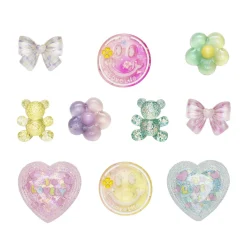 Charm Stickers Cute, 10 stk. søde klistermærker med motiver i akryl!