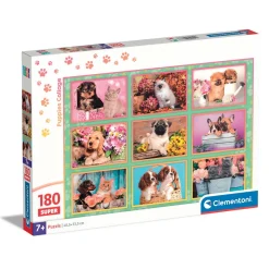 Clementoni puslespil – Puppies Collage 180 brikker, 33,5×48,5 cm