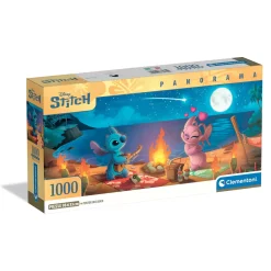 Clementoni puslespil Stitch Panorama, dejligt bredt panorama-puslespil, 1000 brikker, 98×33 cm