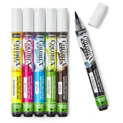 Colorex Marker Set Essentials 6 – markers med akvarelblæk og penselspids