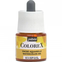 Colorex Watercolor Ink 45 ml Light Yellow – bøtte med akvarelblæk og pipette