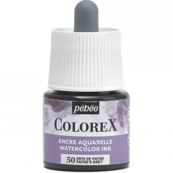 Colorex Watercolor Ink 45 ml Paynes grey – bøtte med akvarelblæk og pipette