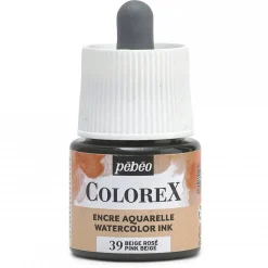 Colorex Watercolor Ink 45 ml Pink Beige – bøtte med akvarelblæk og pipette