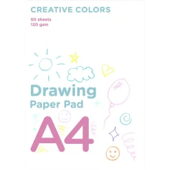 Creative Colors tegneblok til børn A4 (210×297 mm) med 50 ark, 120 g/m²