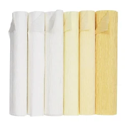 Crepepapir Ivory dreams, 6 ruller a 25×250 cm i lyse farver