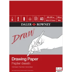 Daler-Rowney Drawing Paper tegneblok A3 (297×420 mm), 50 ark, 160 g/m²