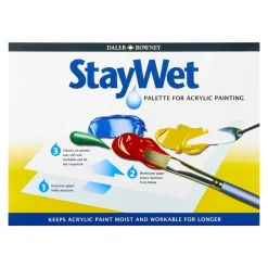 Daler-Rowney StayWet palet, 3 ark fyldepennepapir + 12 ark membranpapir