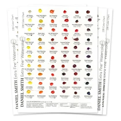 Daniel Smith prikkort – Watercolor Dot Card 238 – 4 ark med i alt 238 farver at forsøge sig med