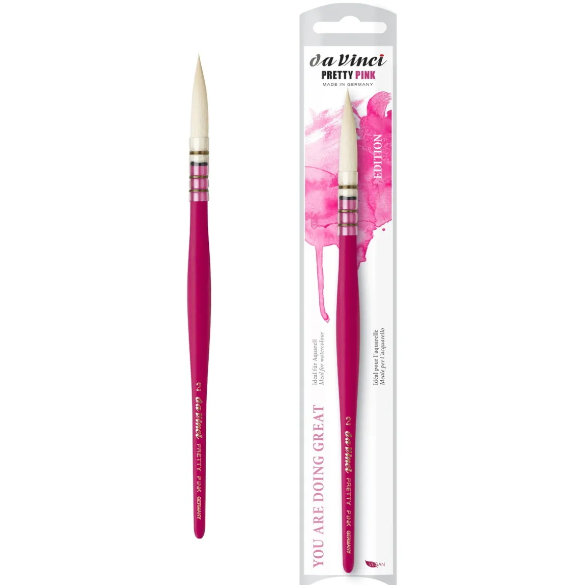 da Vinci Pretty Pink Limited Edition 2 akvarelpensel