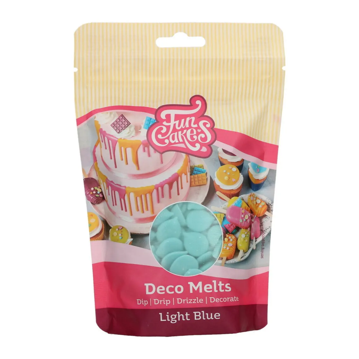 Deco Melts kagedekoration 250 g lyseblå