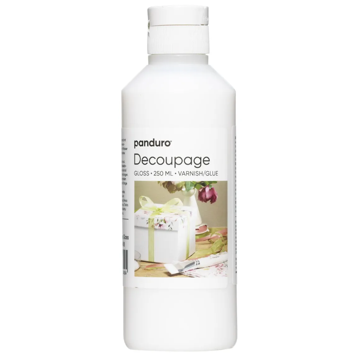 Decoupagelim, blank vandbaseret decoupagelak til papmaché og træ, 250 ml