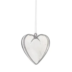 Delbare hjerteformede julekugler af plast, 6 stk. Ø6 cm