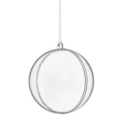 Delbare julekugler af plast, runde, 4 stk. Ø7,5 cm