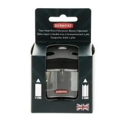 Derwent blyantspidser Twin Hole – normale blyanter & jumboblyanter, 4×AA