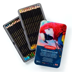 Derwent Chromaflow farveblyanter 24 stk. i praktisk metaletui