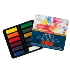 Derwent Inktense XL Blocks 12 – akvarelkridt i stort format, 60×20×20 mm stk.