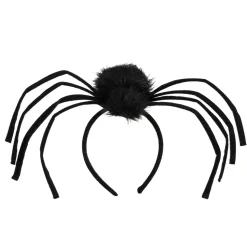 Diadem til Halloween med sort kæmpeedderkop! 19×32 cm