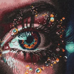 Diamond Painting – 30×30 cm stort motiv med et effektfuldt øje