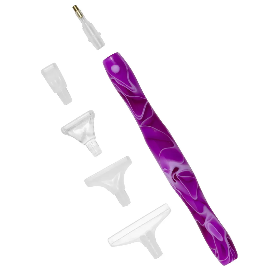 Diamond painting-pen/applikator i ergonomisk udførelse og 4 redskaber