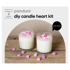 DIY-kit candle heart – støb 2 smukke lys af sojavoks med små hjerter