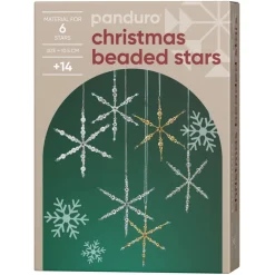 DIY-kit Christmas Beaded Stars – lav 6 perlemorsskinnende julestjerner a Ø10,5 cm