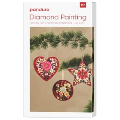 DIY-kit Diamond Painting juledekoration til at hænge på juletræet, 6 stk. Ø8-9 cm