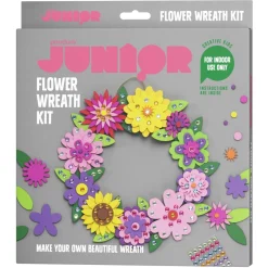 DIY-kit lav en farvestrålende blomsterkrans af funky foam og perler! Ø30 cm