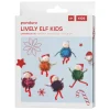 DIY-kit Lively Elf Kids – lav julens mest glitrende søskendeflok - 6 figurer. L. 10–12 cm