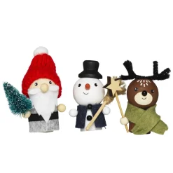 DIY-kit Merry Xmas Crew, julepynt med julens 3 skønneste venner. Længde 7 cm