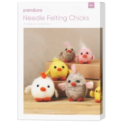 DIY-kit Needle Felting Chicks, lav 6 påskekyllinger med nålefiltning!